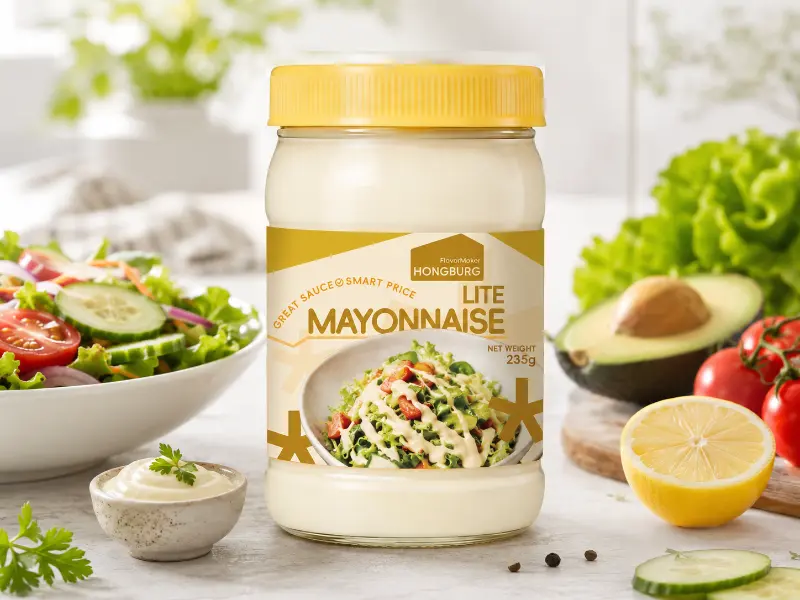 Lite Mayonnaise ໃນຂວດແກ້ວ