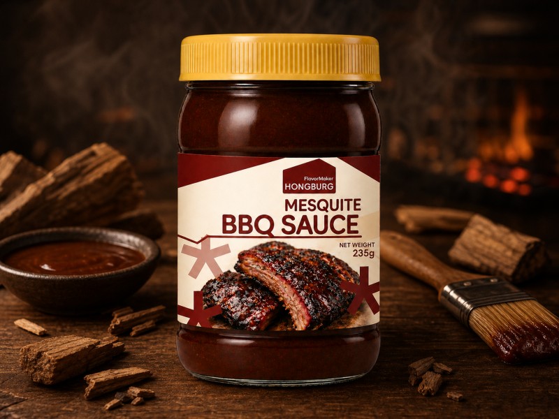 Mesquite BBQ Sauce ມີລົດຊາດຄວັນຢາສູບອຸດົມສົມບູນ