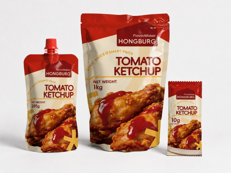 ຫມາກເລັ່ນ Ketchup ໃນ Sachet